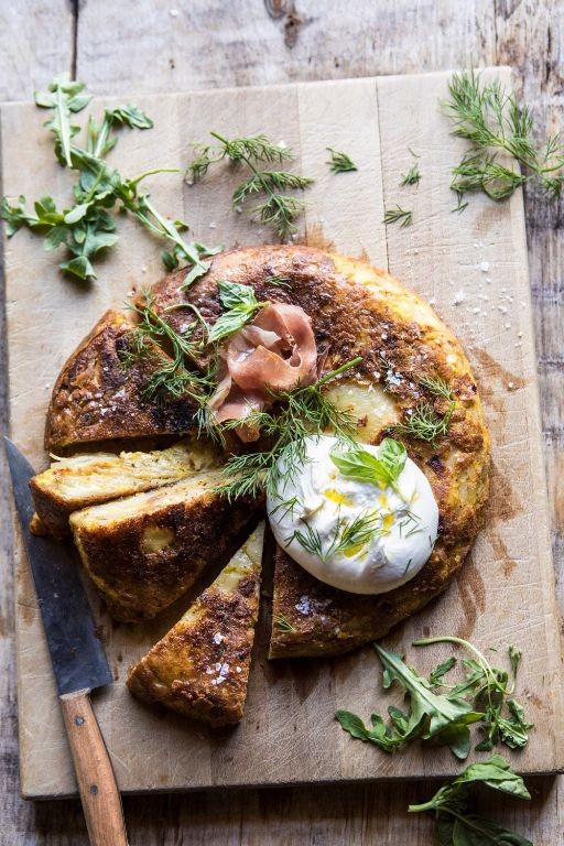 Spanish Tortilla with Herbs and Feta