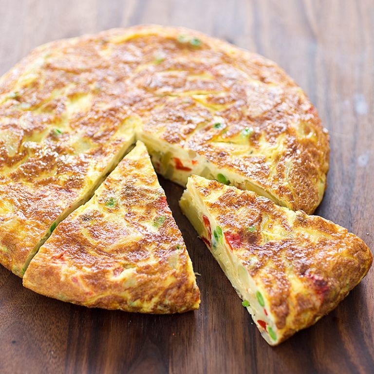 Spanish Tortilla with Roasted Red Peppers