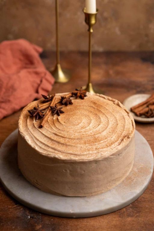 Spiced Chai Yellow Cake with Cinnamon Cream Cheese Frosting
