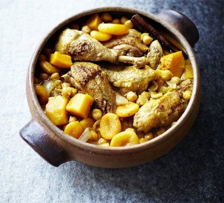 Spiced Guinea Hen Tagine with Apricots