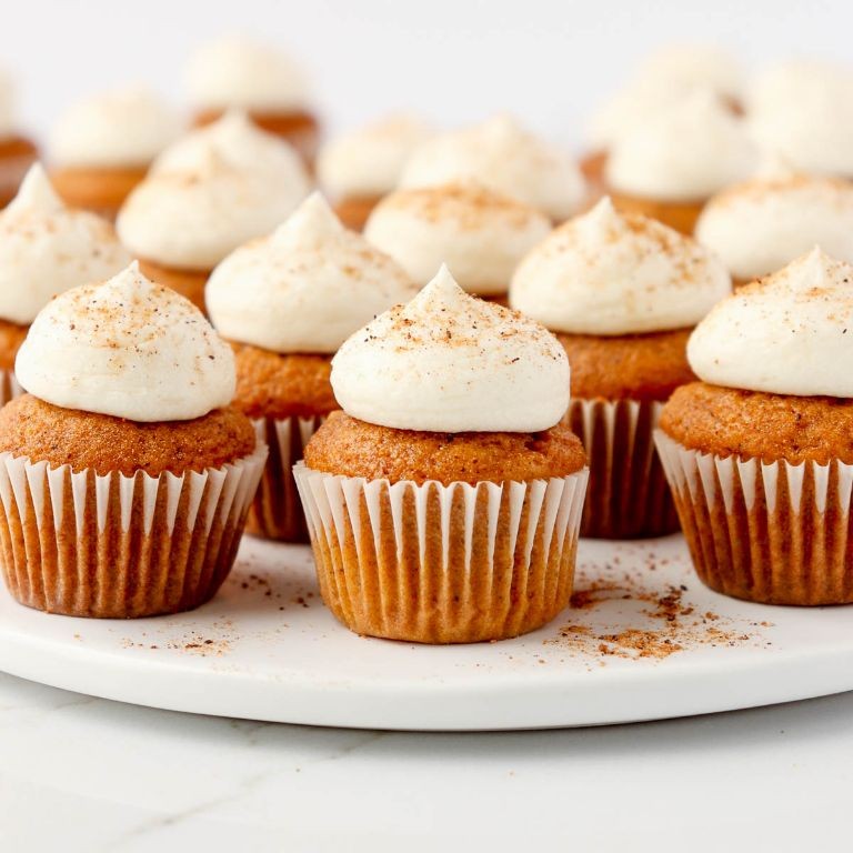 Spiced Mini Pumpkin Muffins with Cream Cheese Frosting