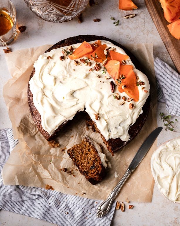 Spiced Persimmon Cake with Cream Cheese Frosting