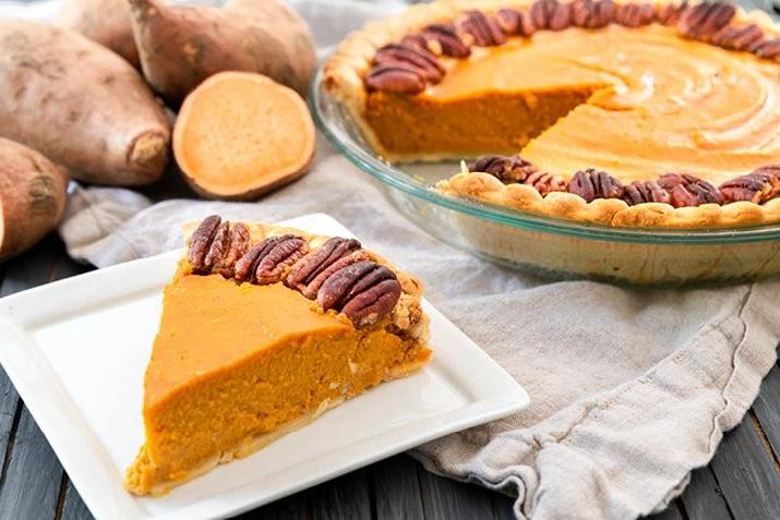 Spiced Sweet Potato Pie with Cinnamon and Nutmeg