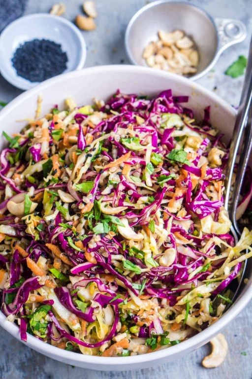 Spicy Asian Slaw with Sesame Ginger Dressing