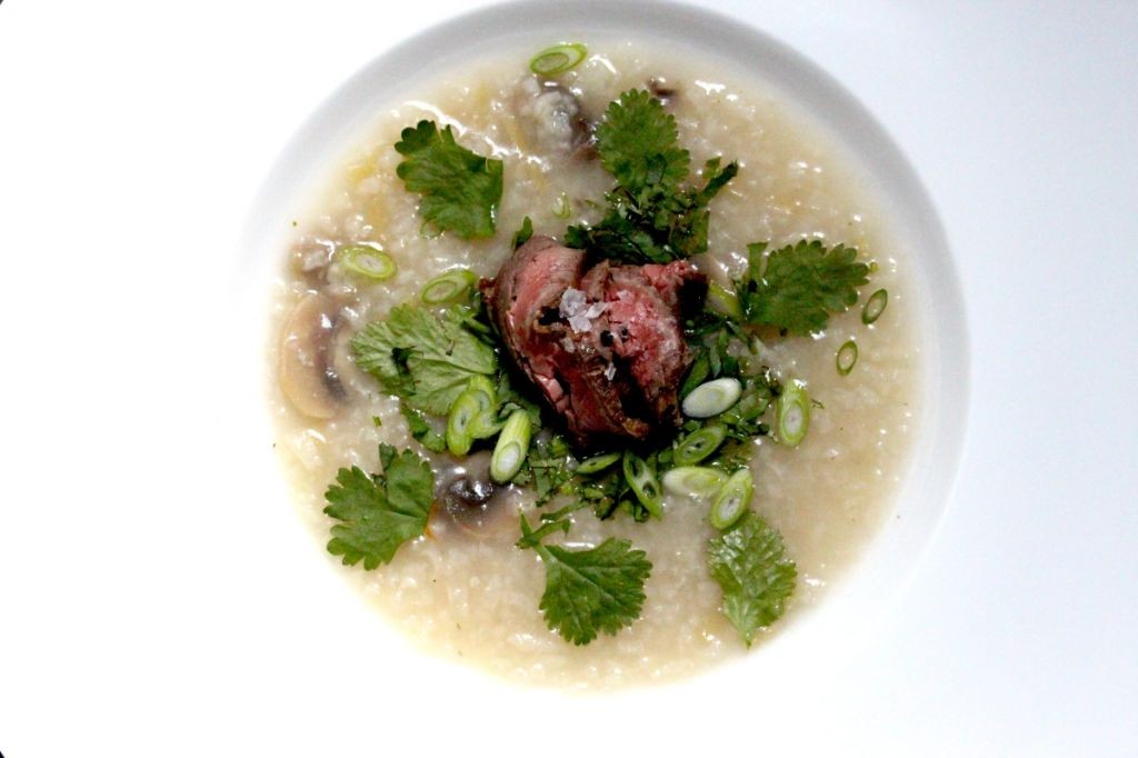 Spicy Beef and Cilantro Congee