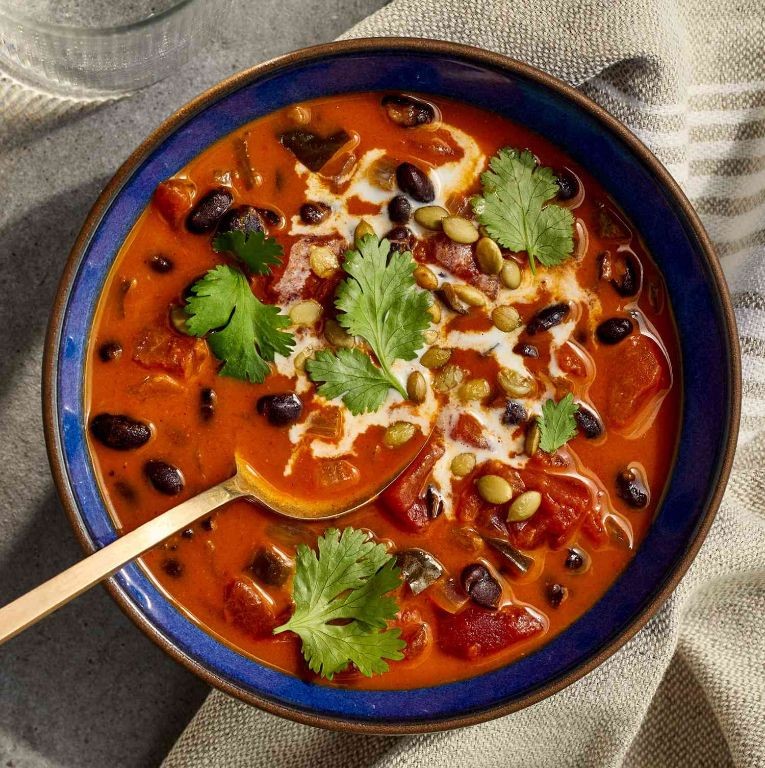 Spicy Black Bean and Pumpkin Soup