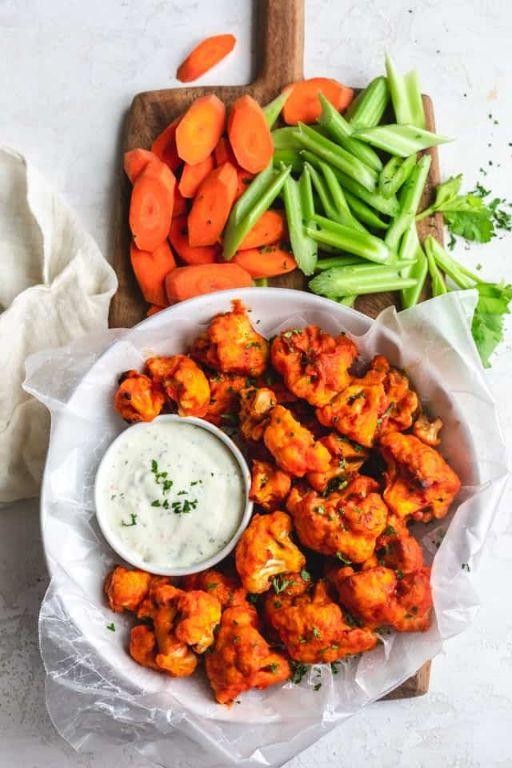 Spicy Buffalo Baby Cauliflower Bites