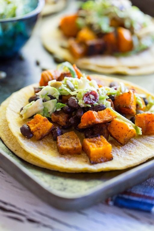 Spicy Butternut Squash and Black Bean Tacos