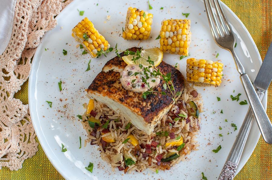 Spicy Cajun Crusted Halibut