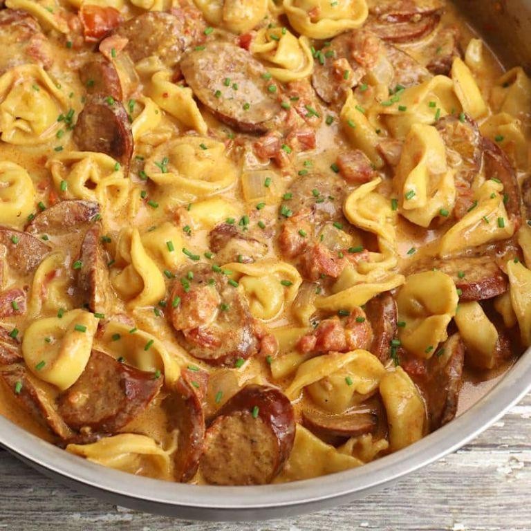 Spicy Cajun Tortellini with Andouille Sausage
