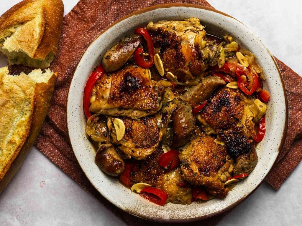 Spicy Chicken Scarpariello with Sausage and Peppers