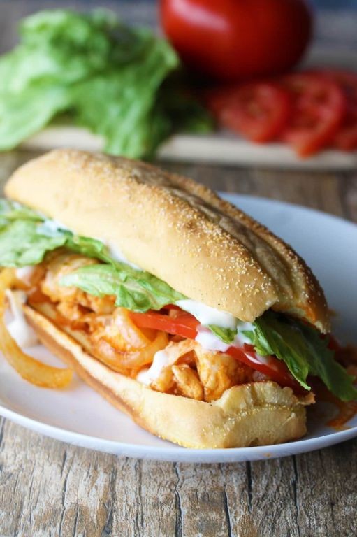 Spicy Chicken Submarine Sandwich
