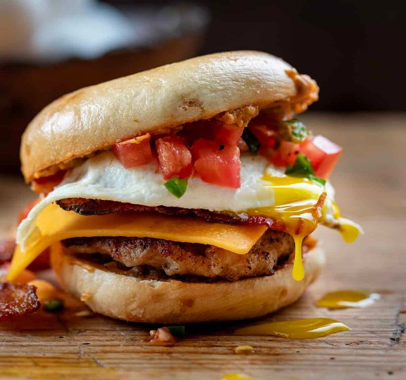 Spicy Cowboy Sausage and Egg Sandwich