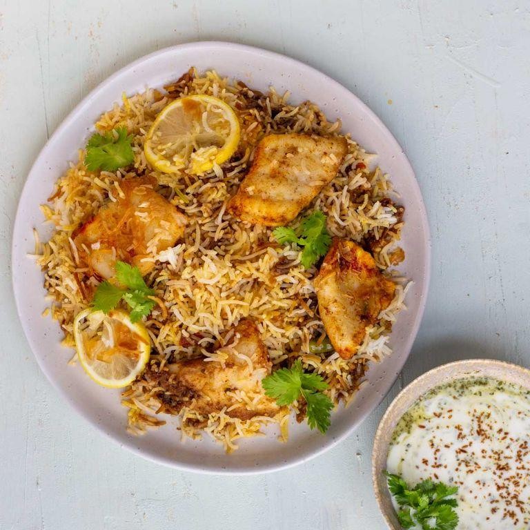 Spicy Fish Biryani with Lemon Twist