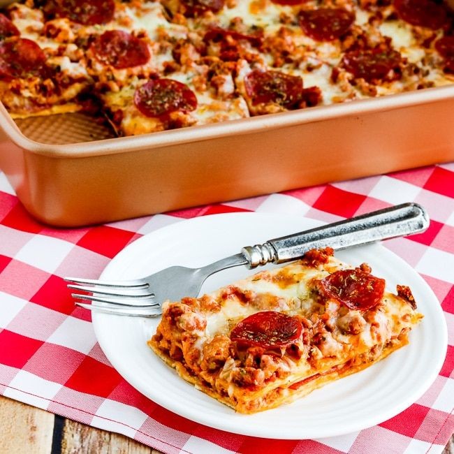 Spicy Italian Sausage and Pepperoni Layered Bake