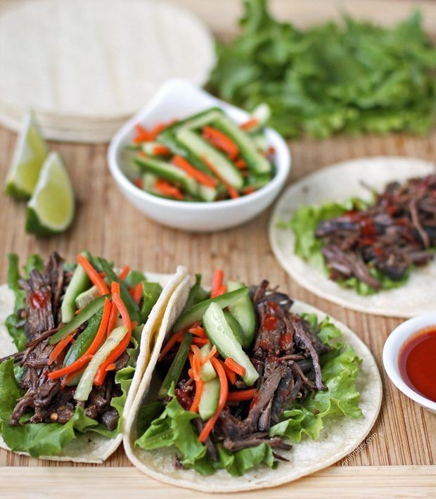 Spicy Korean Beef Tacos with Slow-Cooked Flank Steak