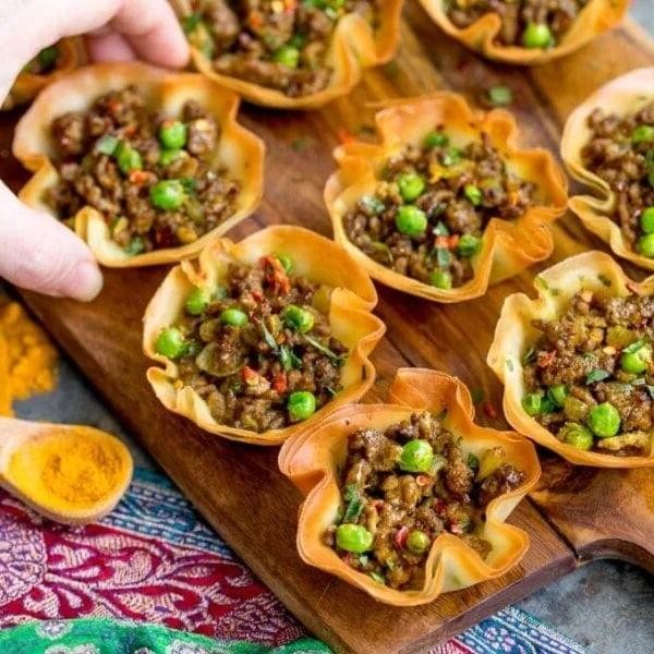 Spicy Lamb and Onion Samosas