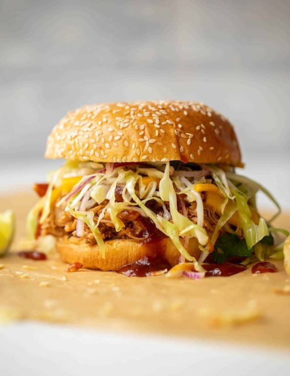 Spicy Mango Shredded Chicken Sandwich
