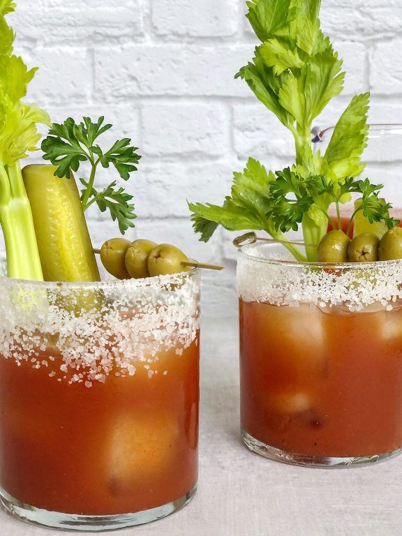 Spicy Pickle Bloody Mary with Celery Salt Rim