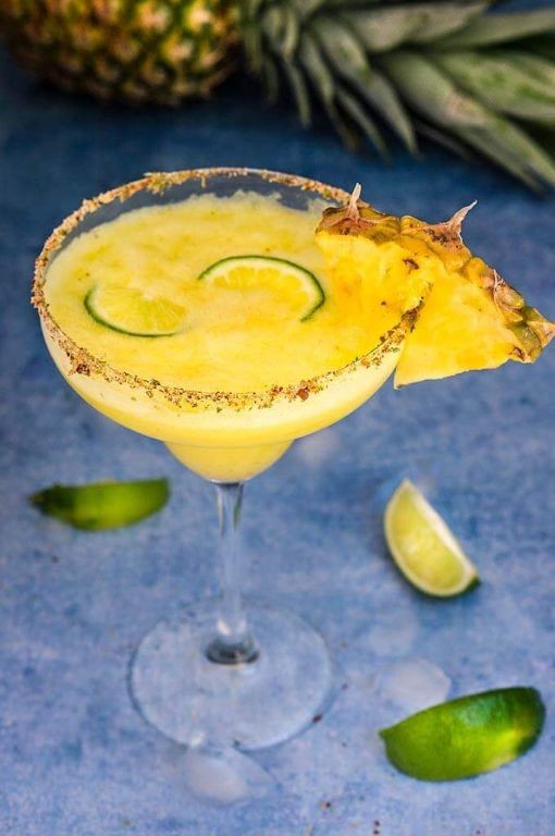 Spicy Pineapple Margarita with Chili Rim
