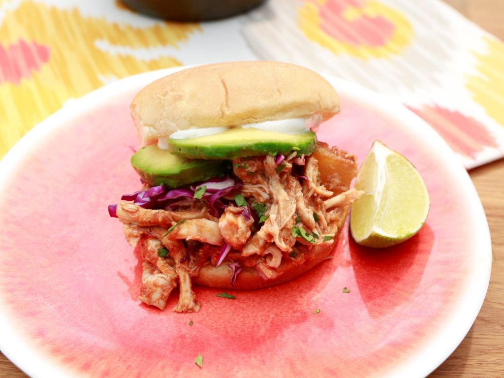 Spicy Pineapple Shredded Chicken Sandwich