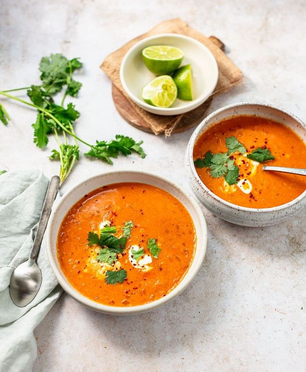 Spicy Red Lentil Soup with Coconut Milk