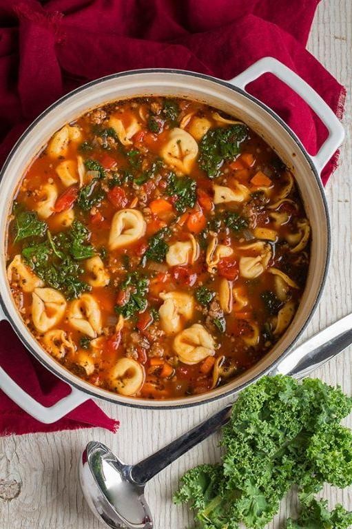 Spicy Sausage and Kale Tortellini Stew