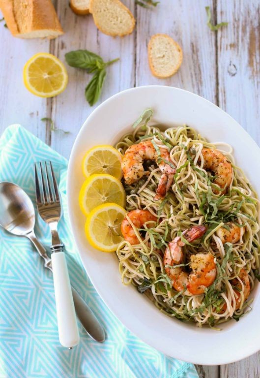 Spicy Shrimp Pasta with Lemon and Basil