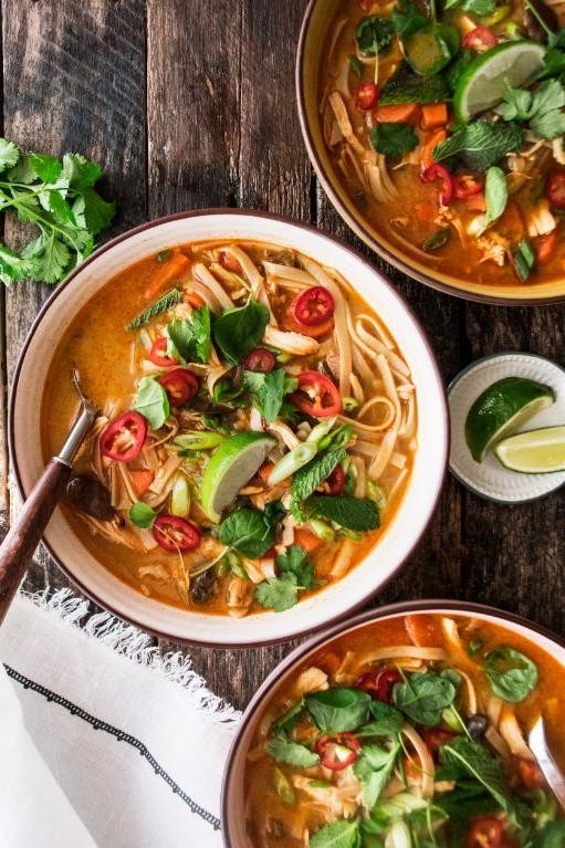 Spicy Thai Chicken Noodle Soup
