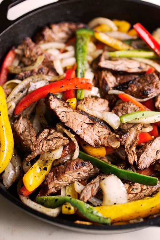 Spicy Thin Sirloin Steak Fajitas