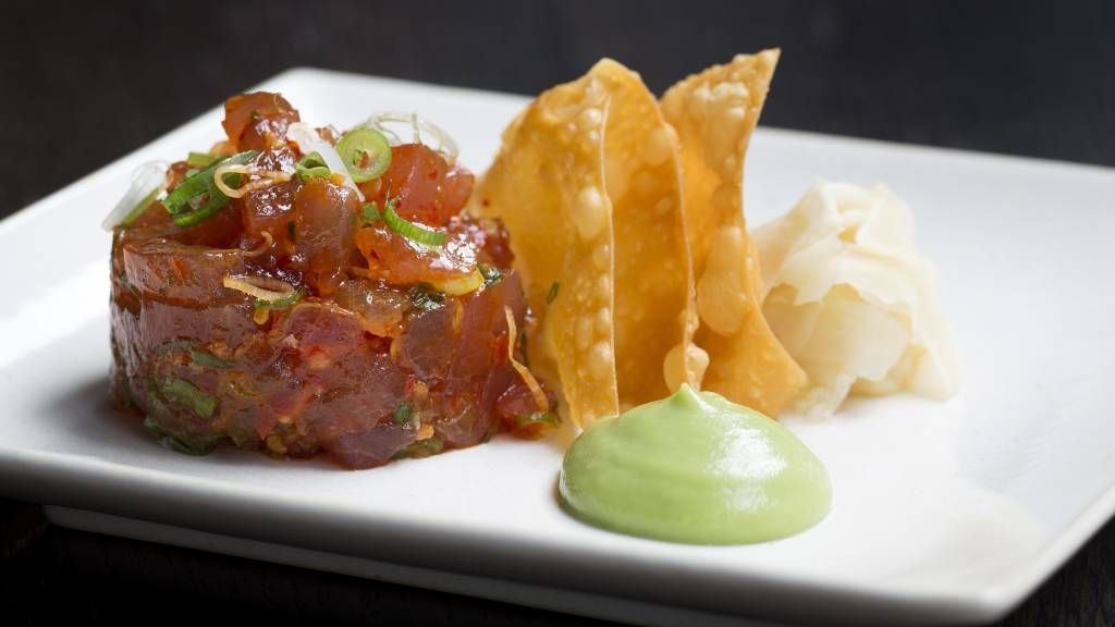 Spicy Tuna Tartare on Wonton Crisps