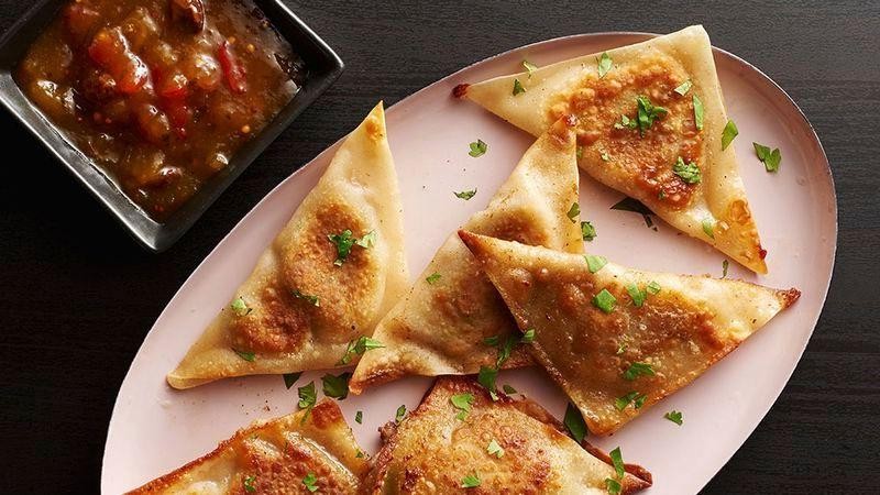 Spicy Wonton Wrapper Samosas