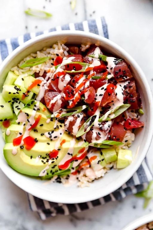 Spicy Yellowtail Poke Bowl