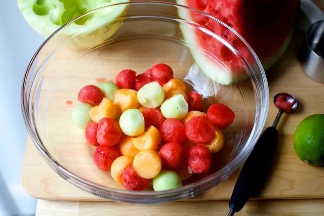 Spicy chili-lime melon balls
