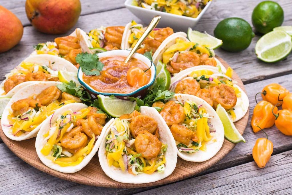Spicy habanero shrimp tacos