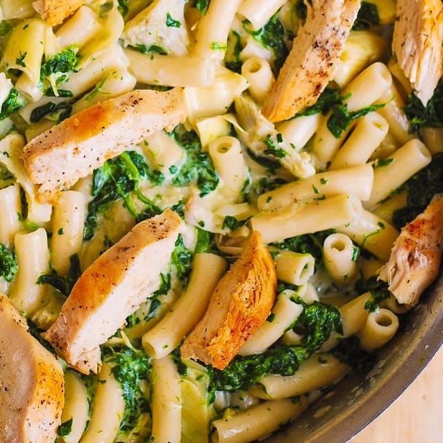 Spinach Artichoke Chicken and Pasta