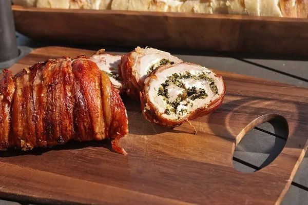 Spinach and Bacon Stuffed Pork Tenderloin