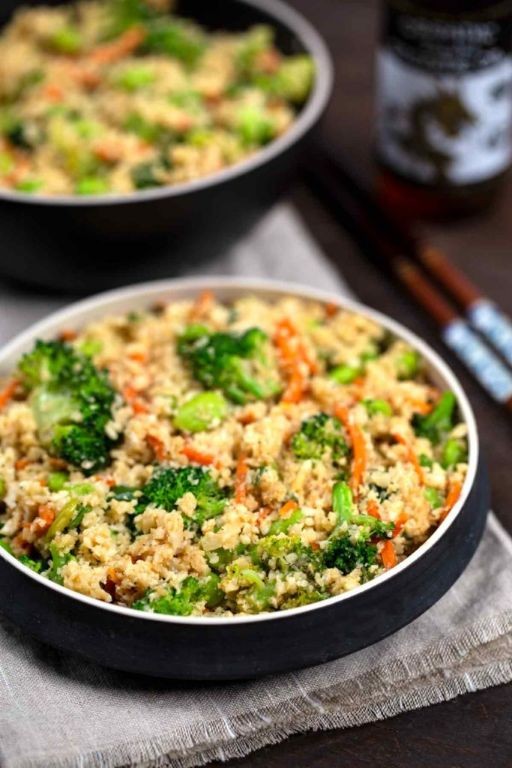 Spinach and Cauliflower Rice Stir-Fry