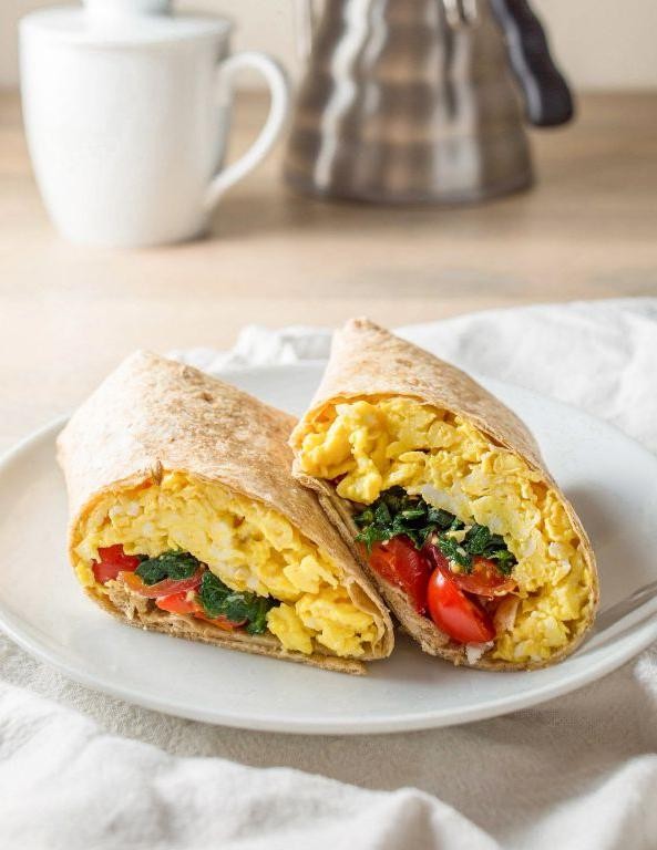 Spinach and Feta Breakfast Wrap