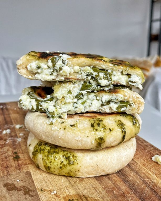 Spinach and Feta Naan