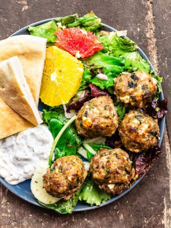 Spinach and Feta Stuffed Turkey Meatballs