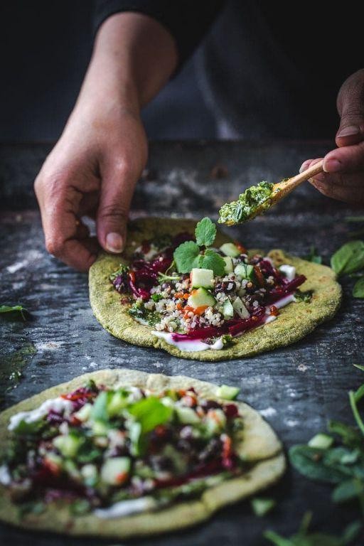 Spinach and Garlic Vegan Flatbread