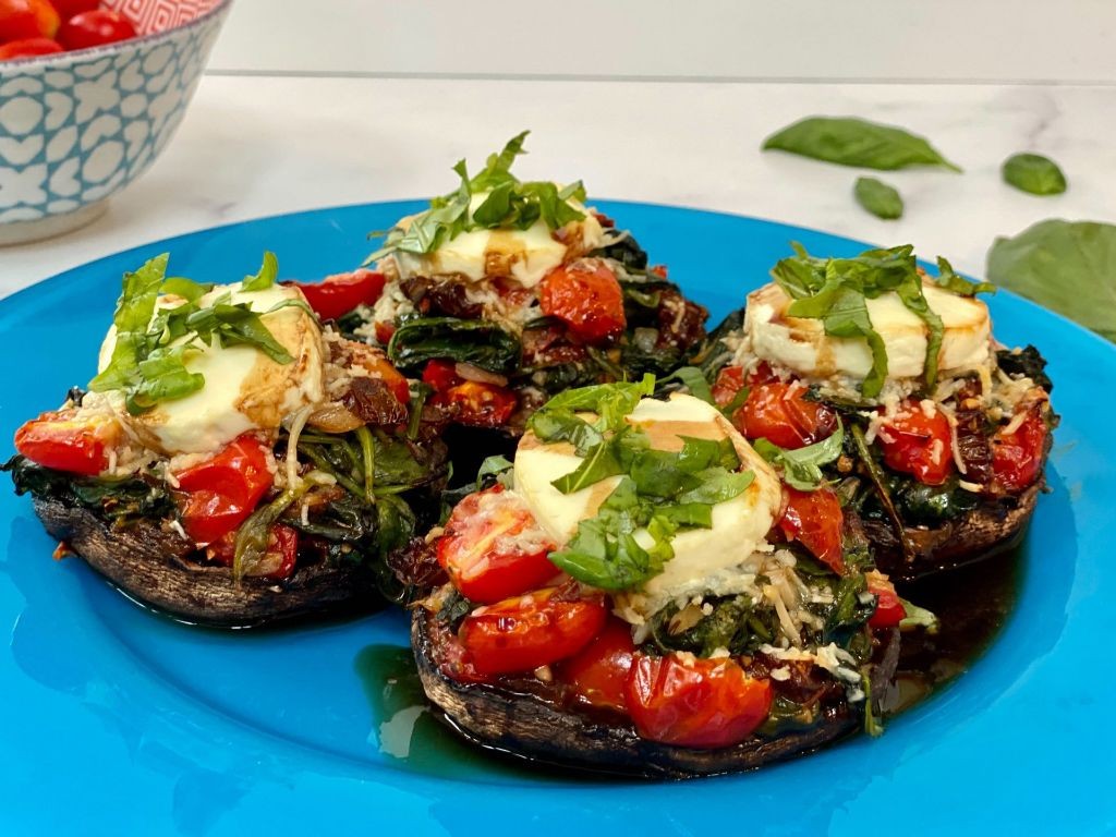 Spinach and Goat Cheese Stuffed Portobello Mushrooms