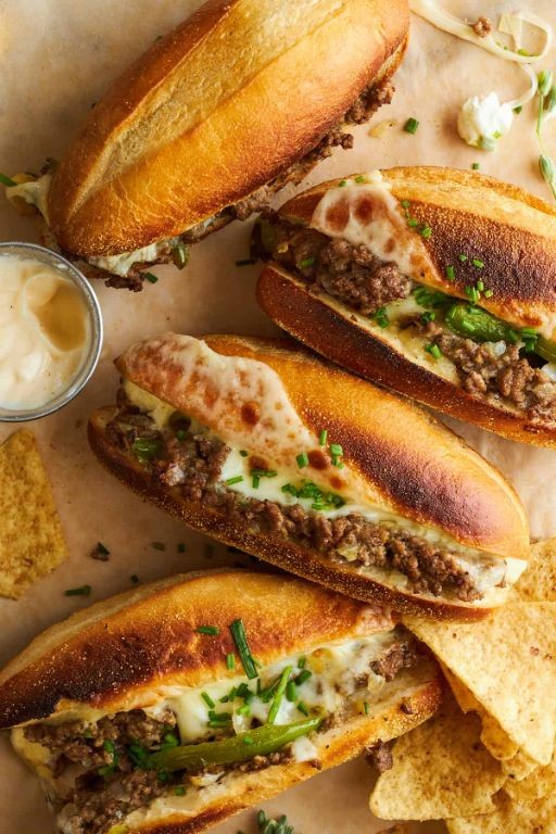 Spinach and Ground Beef Philly Cheesesteak