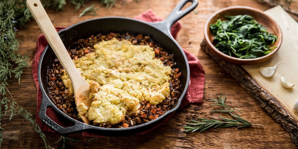 Spinach and Lentil Shepherd’s Pie
