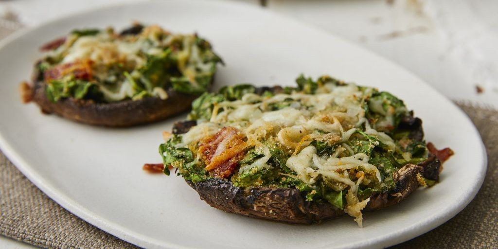 Spinach and Mascarpone Stuffed Portobello Mushrooms