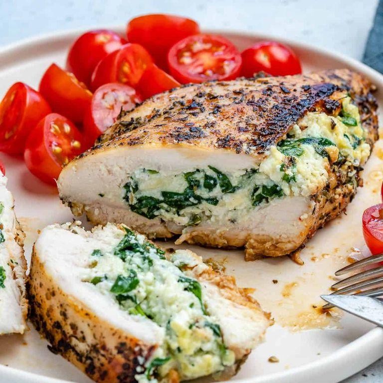 Spinach and Mozzarella Ball Stuffed Chicken