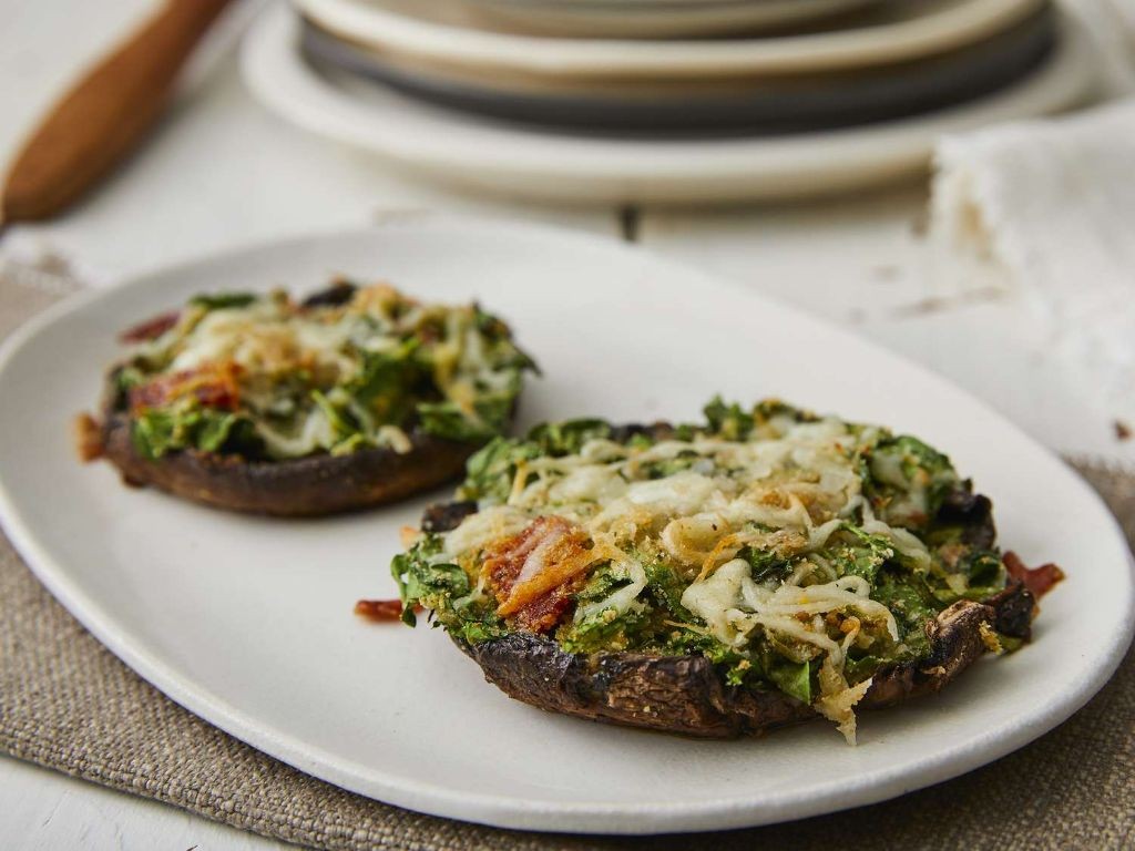 Spinach and Mushroom Stuffed Portobellos