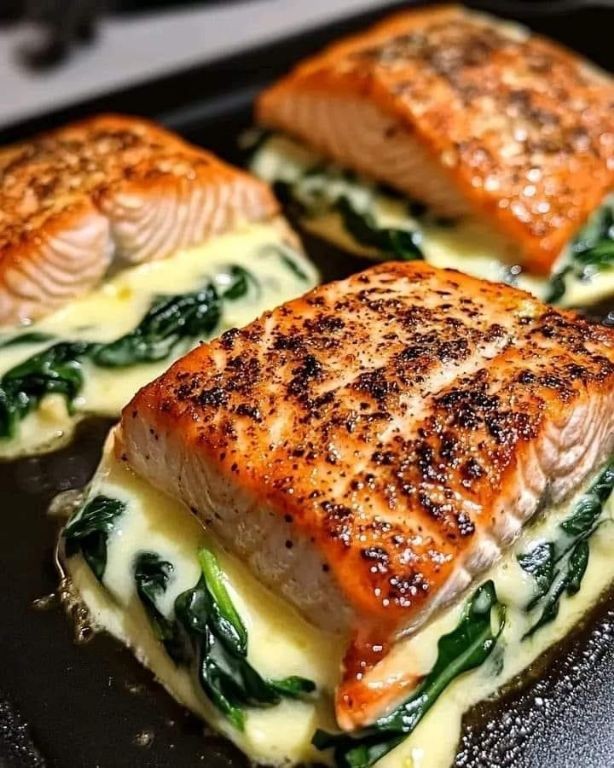 Spinach and Parmesan Crusted Salmon