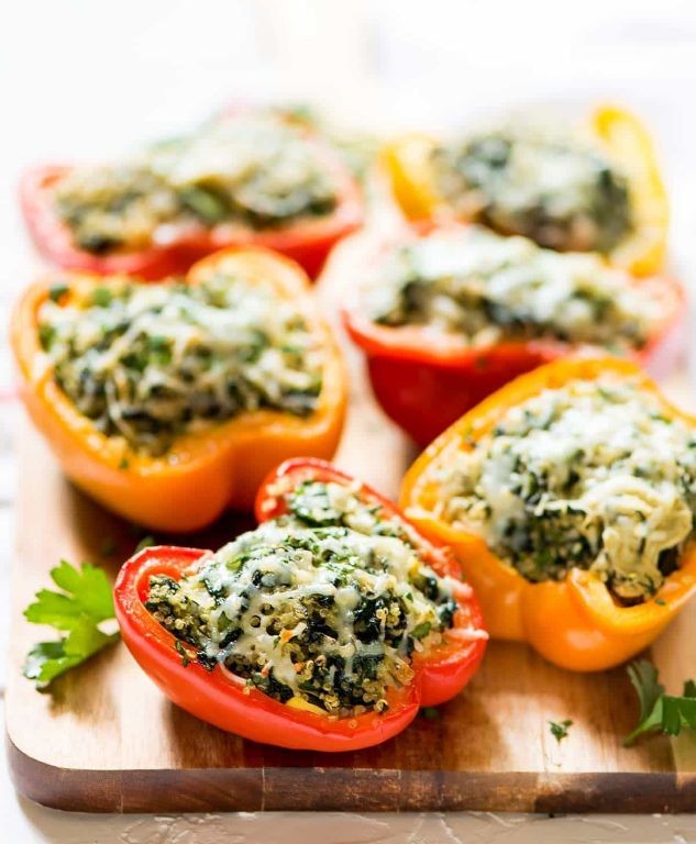 Spinach and Quinoa Stuffed Bell Peppers